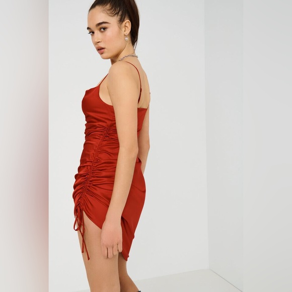 Garage Cowl Asymmetrical Ruched Dress - Picture 2 of 7